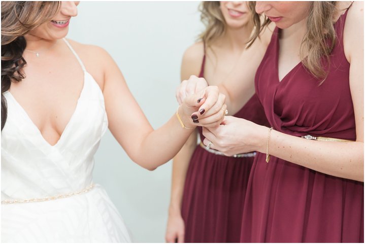 bride and bridesmaids getting ready on wedding day Charlotte NC