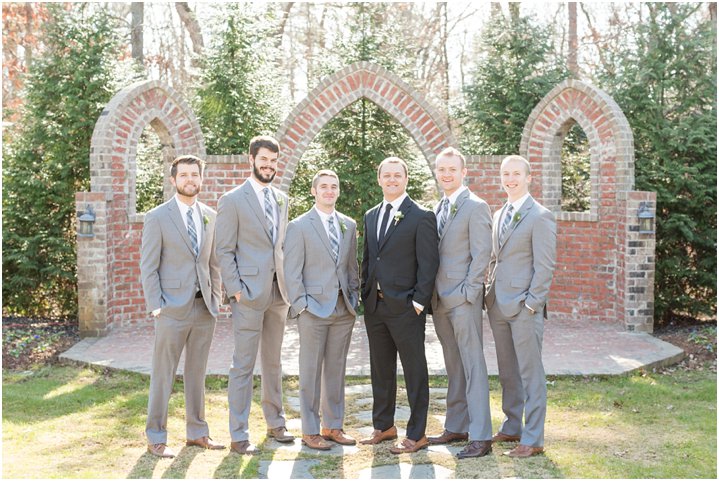winter southern wedding groomsmen