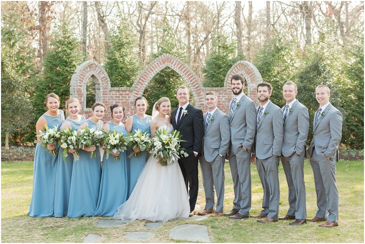 dusty blue grey bridal party