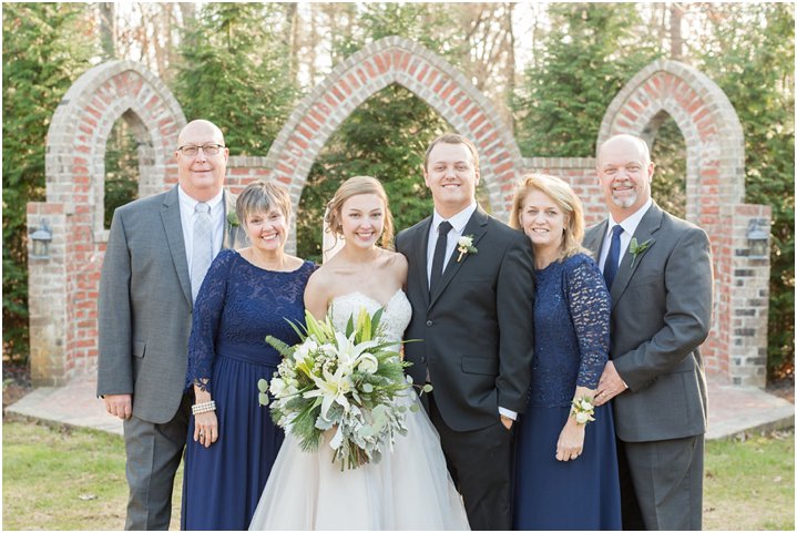 navy grey wedding family portraits