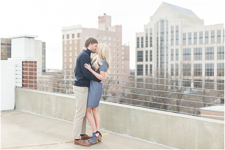 rooftop Downtown Greenville Engagement