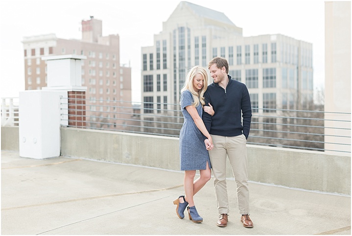 rooftop Downtown Greenville Engagement ryan and alyssa photography