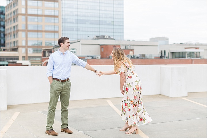 Rooftop Greenville, South Carolina engagement session