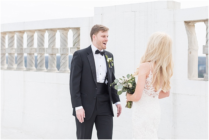 Gold Westin Poinsett Wedding with Rooftop First Look