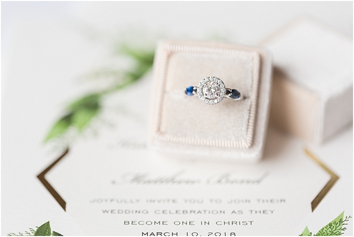 engagement ring in ring box Greenville SC wedding day details