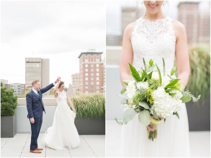 Bride and groom rooftop wedding at Avenue downtown Greenville SC wedding photographers