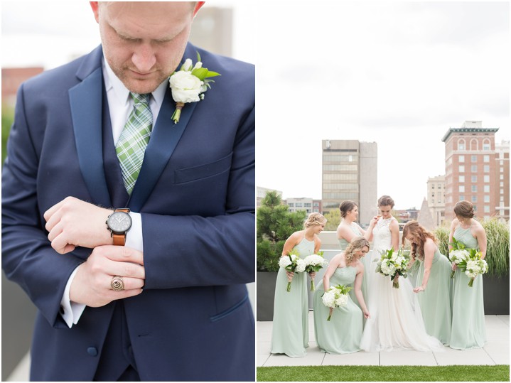 avenue rooftop bridal party morning of