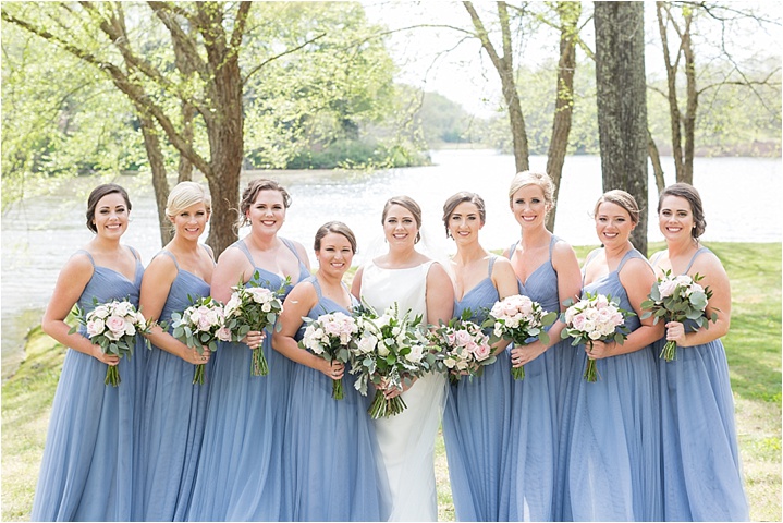 dusty blue bridesmaids southern wedding