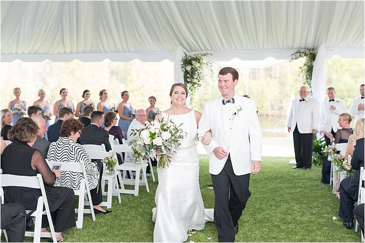 Carolina Country Club wedding ceremony bride and groom exit
