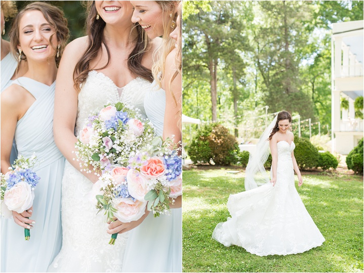 light blue bridesmaid dresses bridal portraits