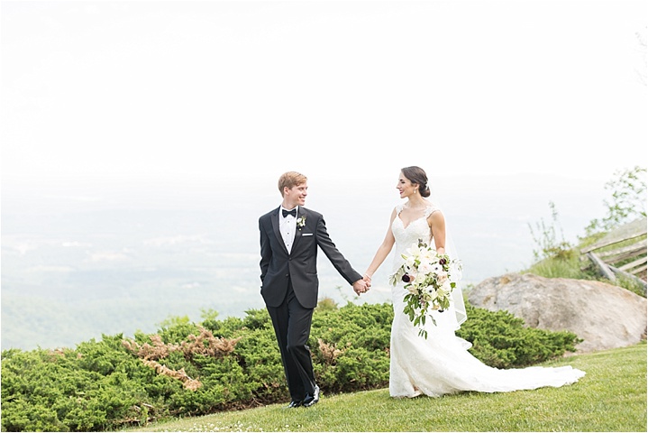 bride and groom Cliffs at Glassy wedding Greenville photographers
