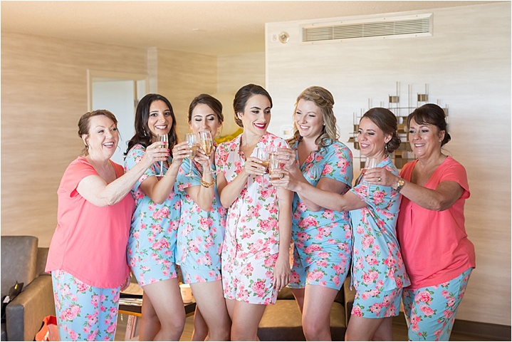 floral matching bridal pajamas