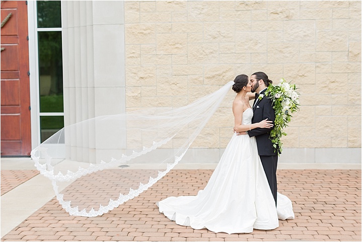 Prince of Peace Catholic wedding bride and groom cathedral veil