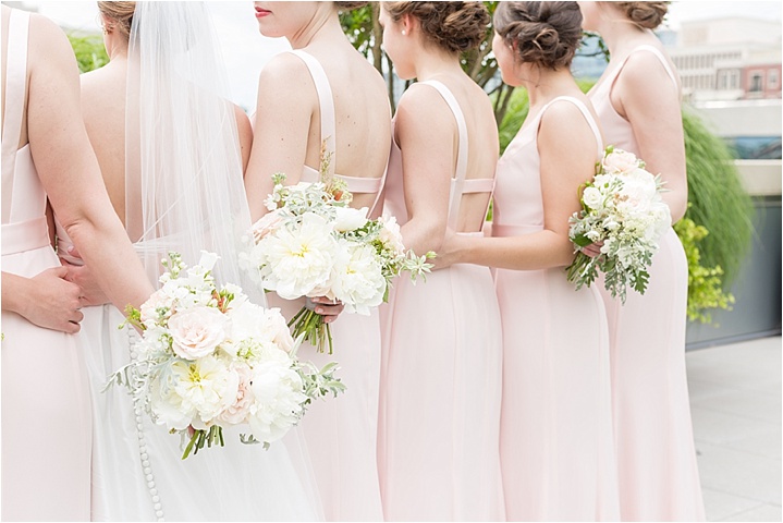 blush pink bridesmaid dresses ryan and alyssa photography
