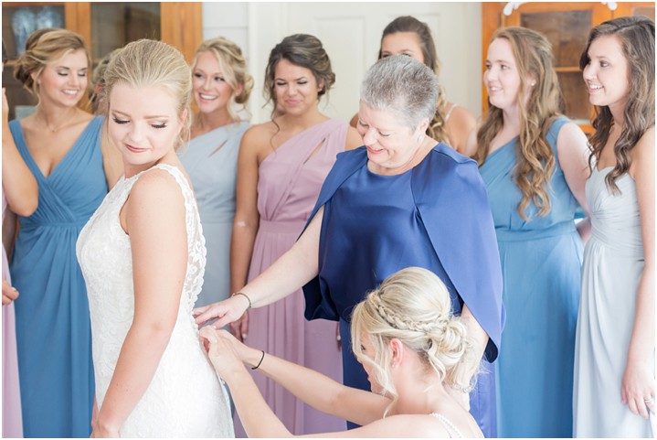 morning of bride getting ready furman chapel wedding