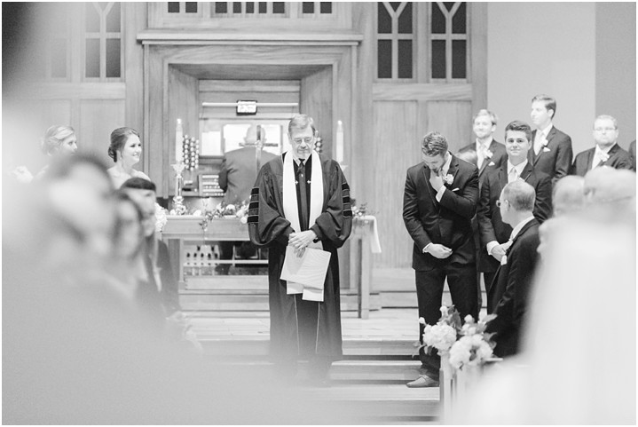 emotional groom reaction furman chapel ceremony