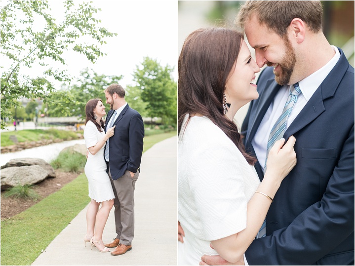 light airy Downtown Greenville, South Carolina engagement