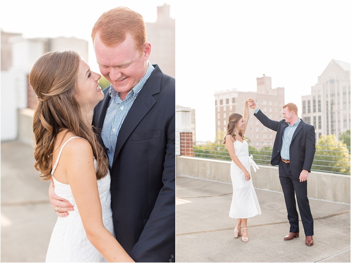 rooftop Downtown Greenville, South Carolina engagement ryan and alyssa photography