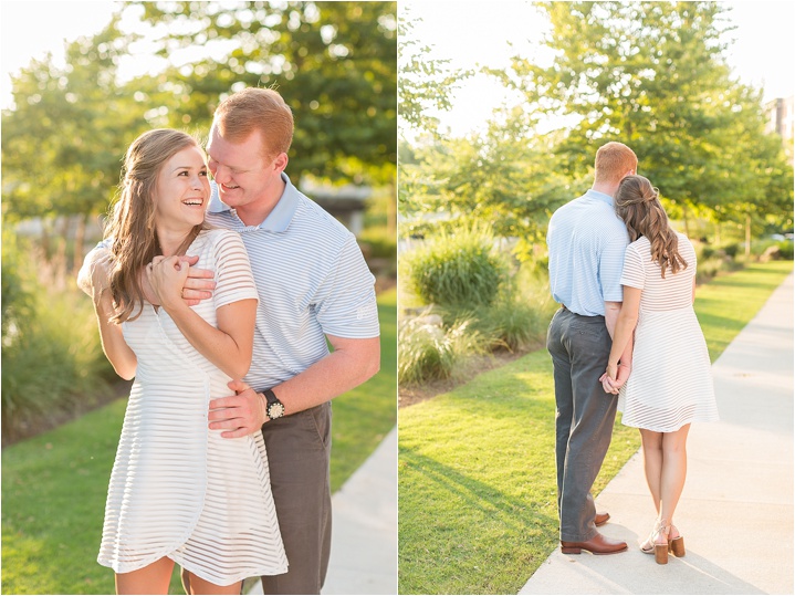 bright airy Downtown Greenville, South Carolina engagement session