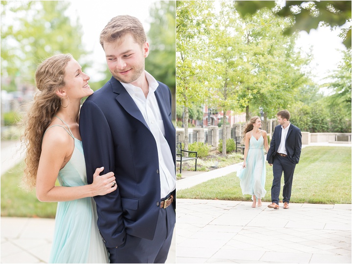bright airy Downtown Greenville, South Carolina engagement photographer