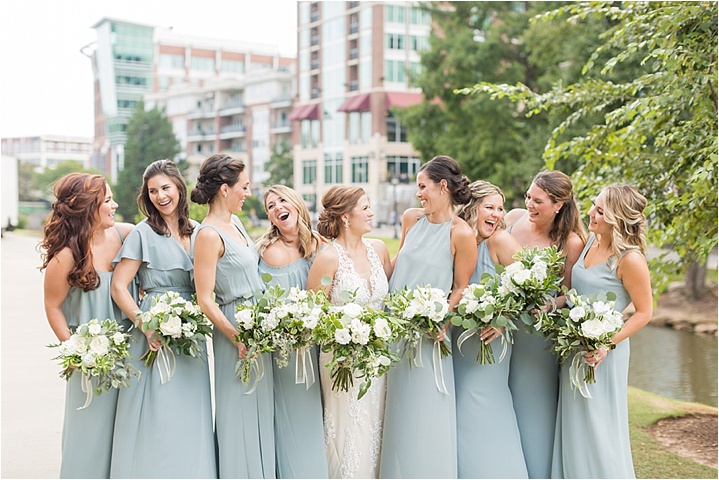 sage greenery bridal party downtown greenville wedding