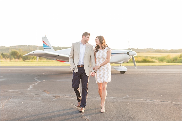 Clemson, South Carolina engagement session with plane