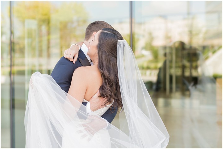 emotional first look downtown greenville wedding