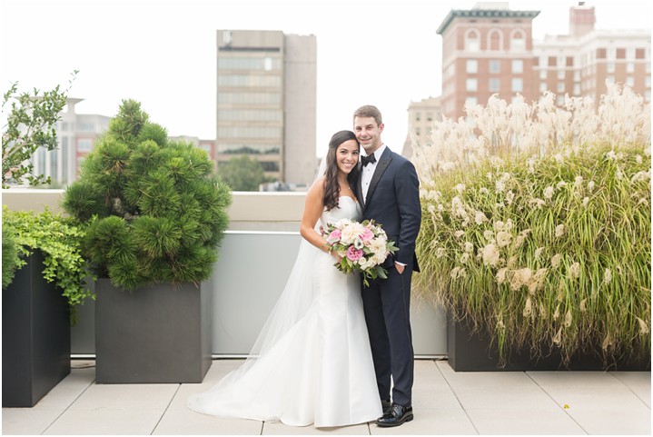 downtown rooftop bride and groom portraits ryan and alyssa photography