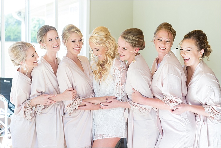 bride and bridesmaids matching robes Greenville SC