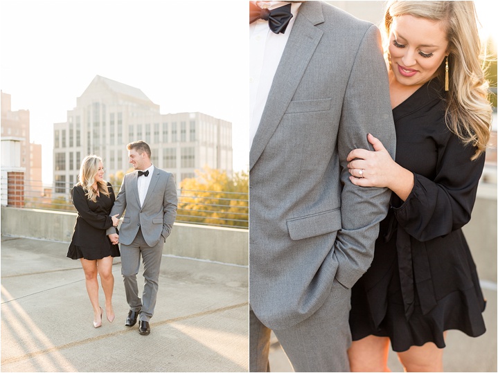 rooftop Downtown Greenville, SC engagement