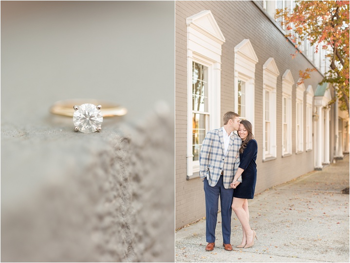 fall downtown engagement photography