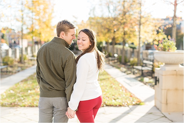 fall Greenville, SC downtown engagement
