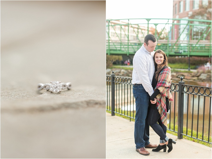 fall Downtown Greenville, SC engagement 