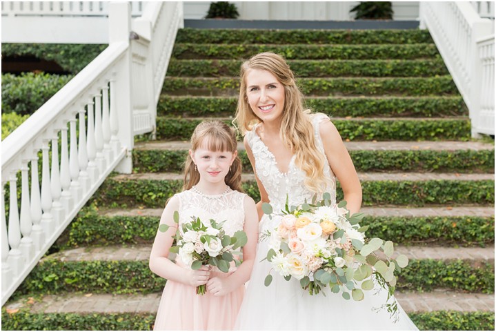bride and flower girl Charleston wedding