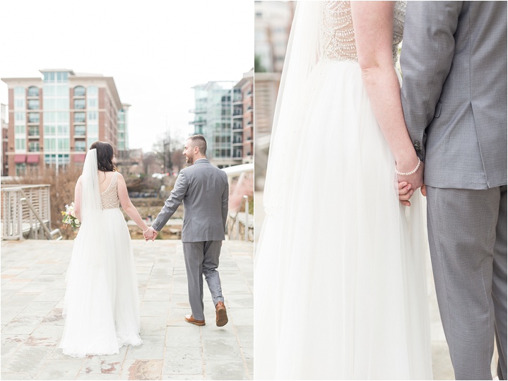 wedding day portraits Greenville SC downtown