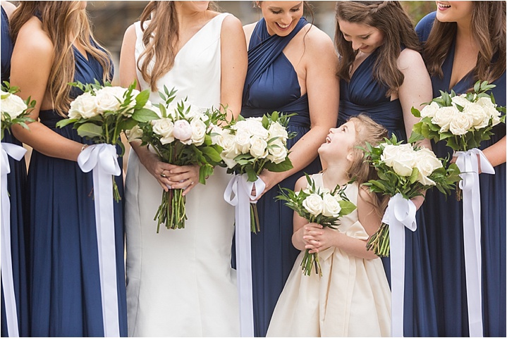 flower girl with bridesmaids Greenville wedding day