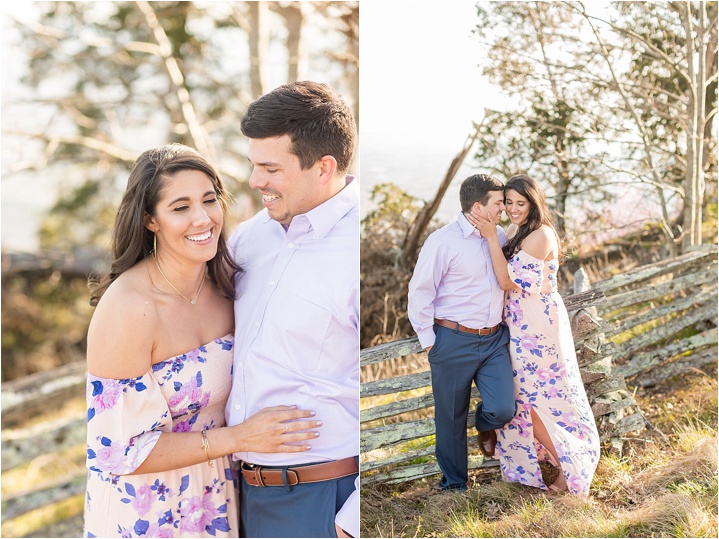 Greenville, SC mountaintop sunset engagement session