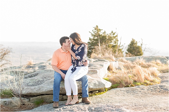 Greenville, SC mountaintop engagement photography