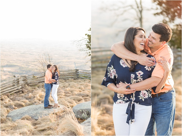 Greenville, SC mountaintop engagement photography bright airy