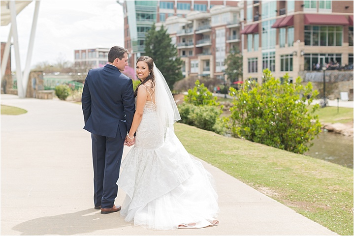 bright and airy bride and groom downtown greenville  ryan and alyssa photography