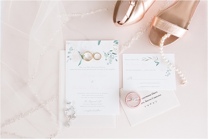 pink greenery invitation suite southern wedding