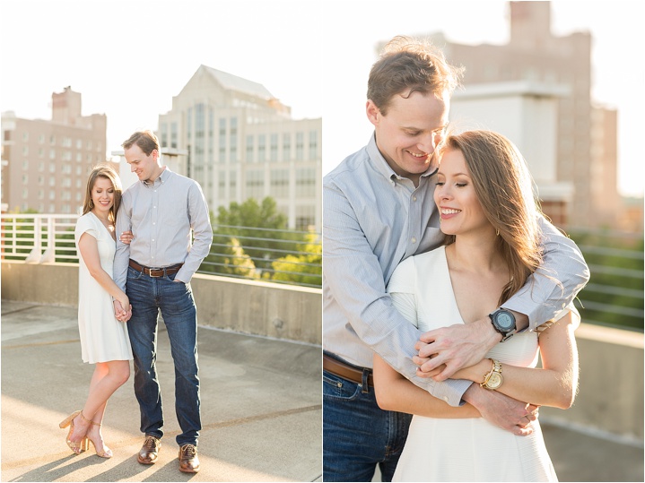 summer rooftop engagement photography