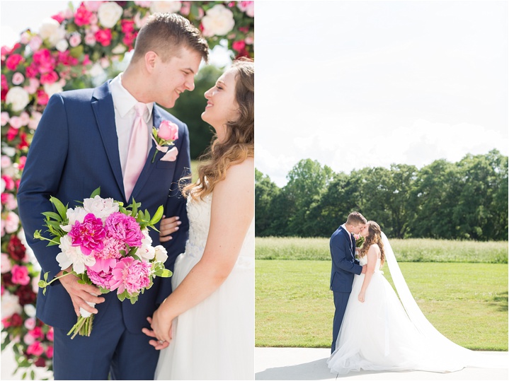 colorful spring bride and groom portraits
