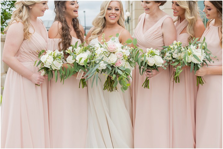 light pink classic bridal party details