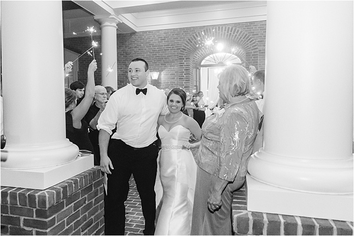 reception sparkler exit with ryan and alyssa photography