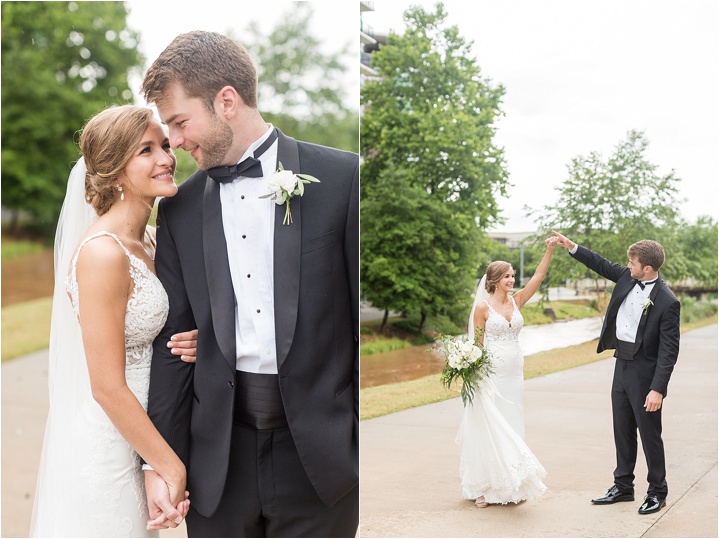 intimate bride and groom portraits downtown greenville