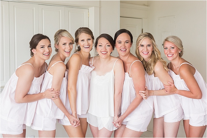 matching bridal party morning of