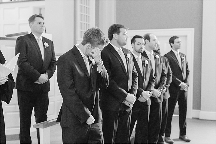 emotional reaction from groom on wedding day by ryan and alyssa photography