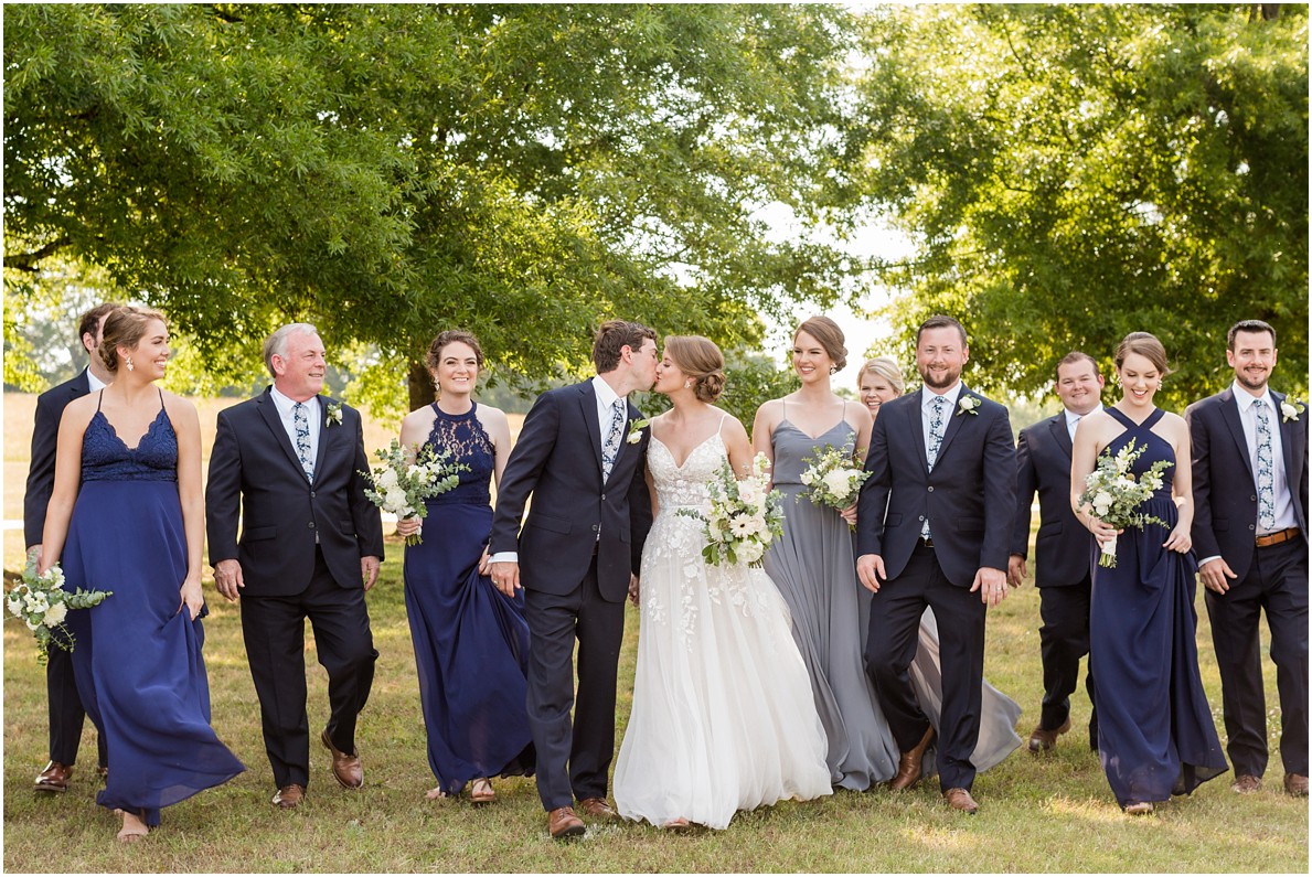 Blue and Grey Outdoor Wedding At The Oaks by Ryan and Alyssa Photography