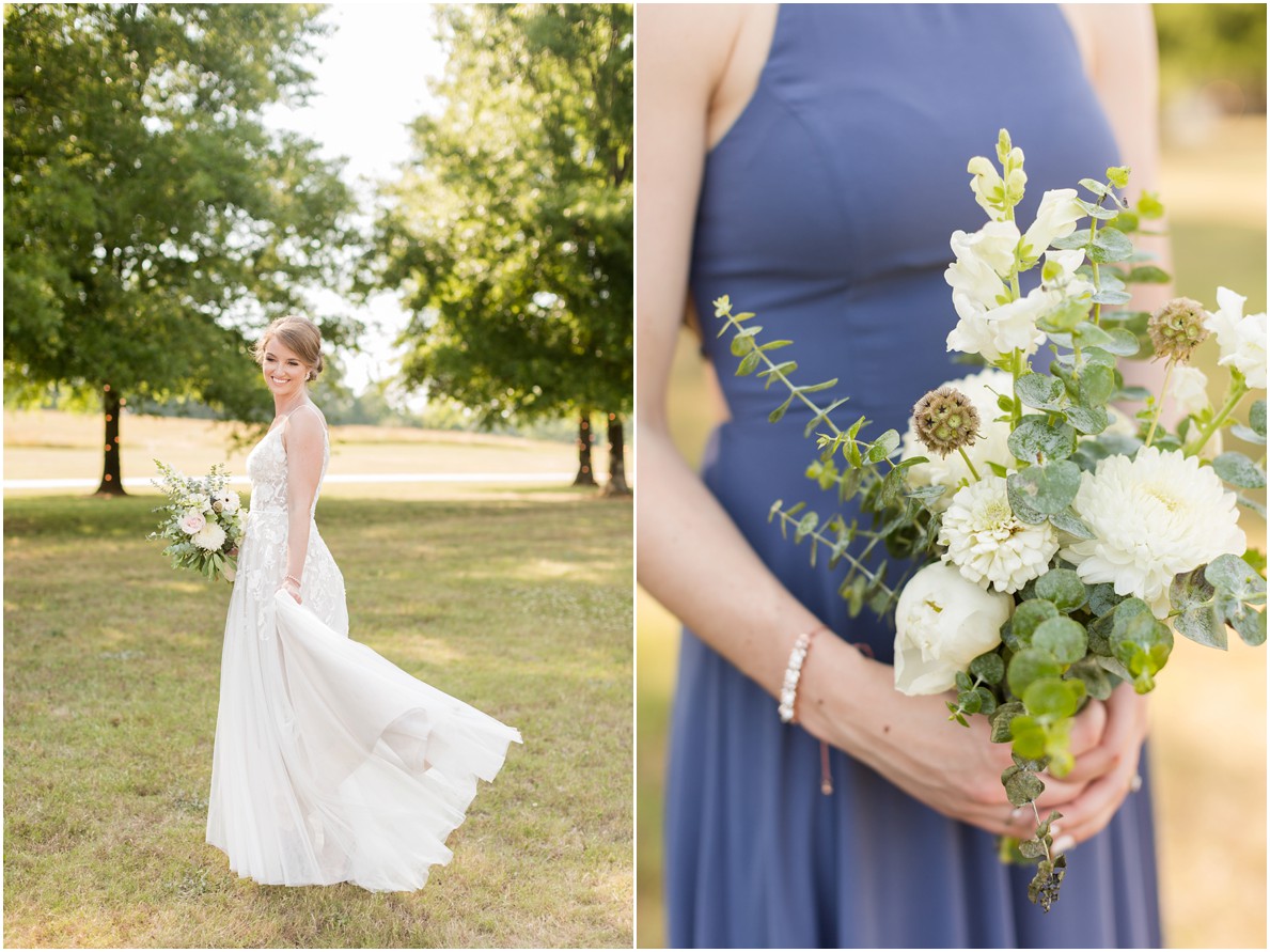 Blue and Grey Outdoor Wedding At The Oaks